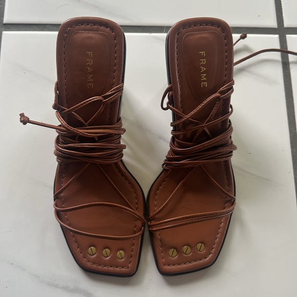 FRAME Le Doheny Strappy Brown Heeled Sandals. Size 7 / EU 37.5. - Picture 10 of 14